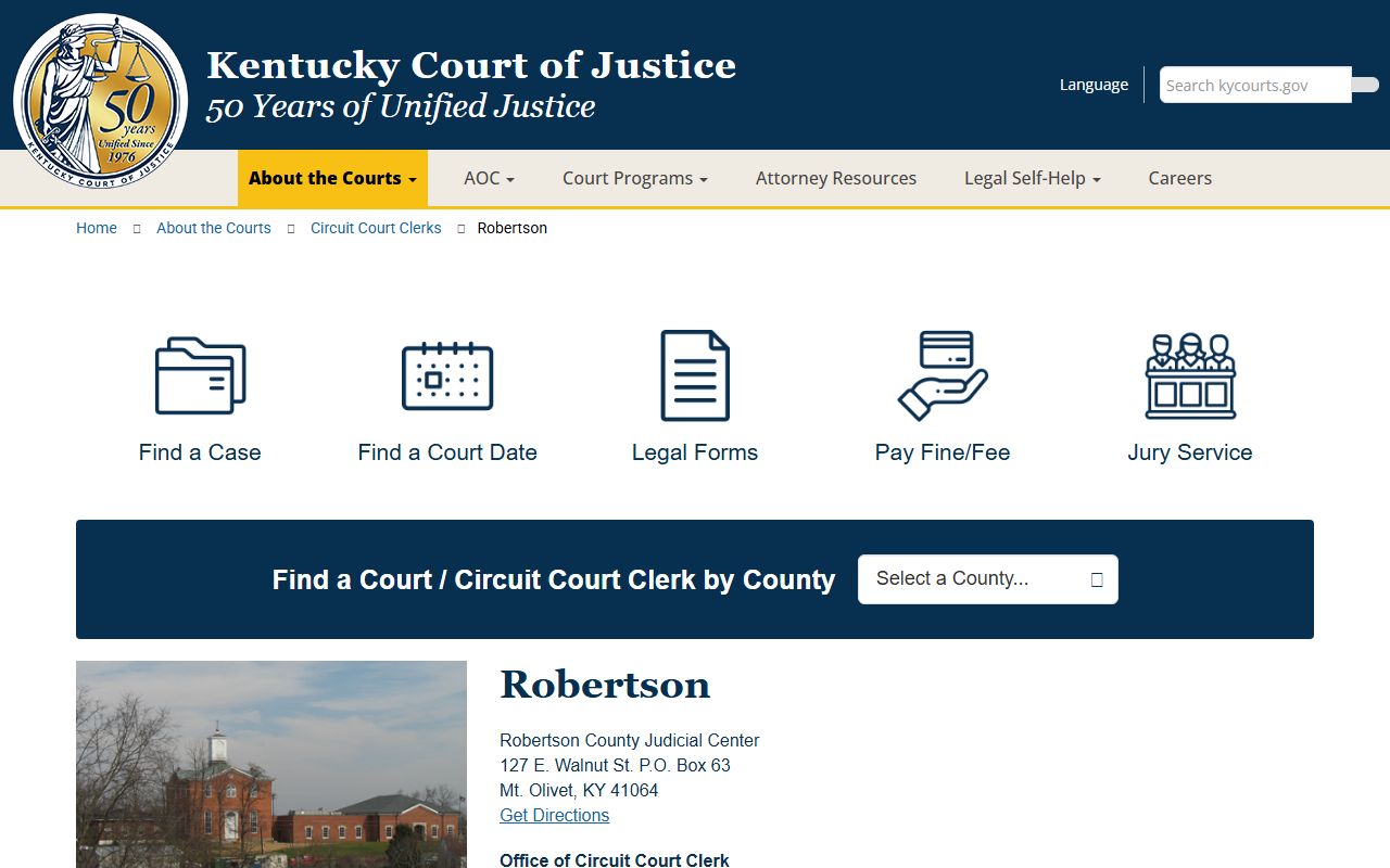 Robertson County court records after jail arrest clerk information